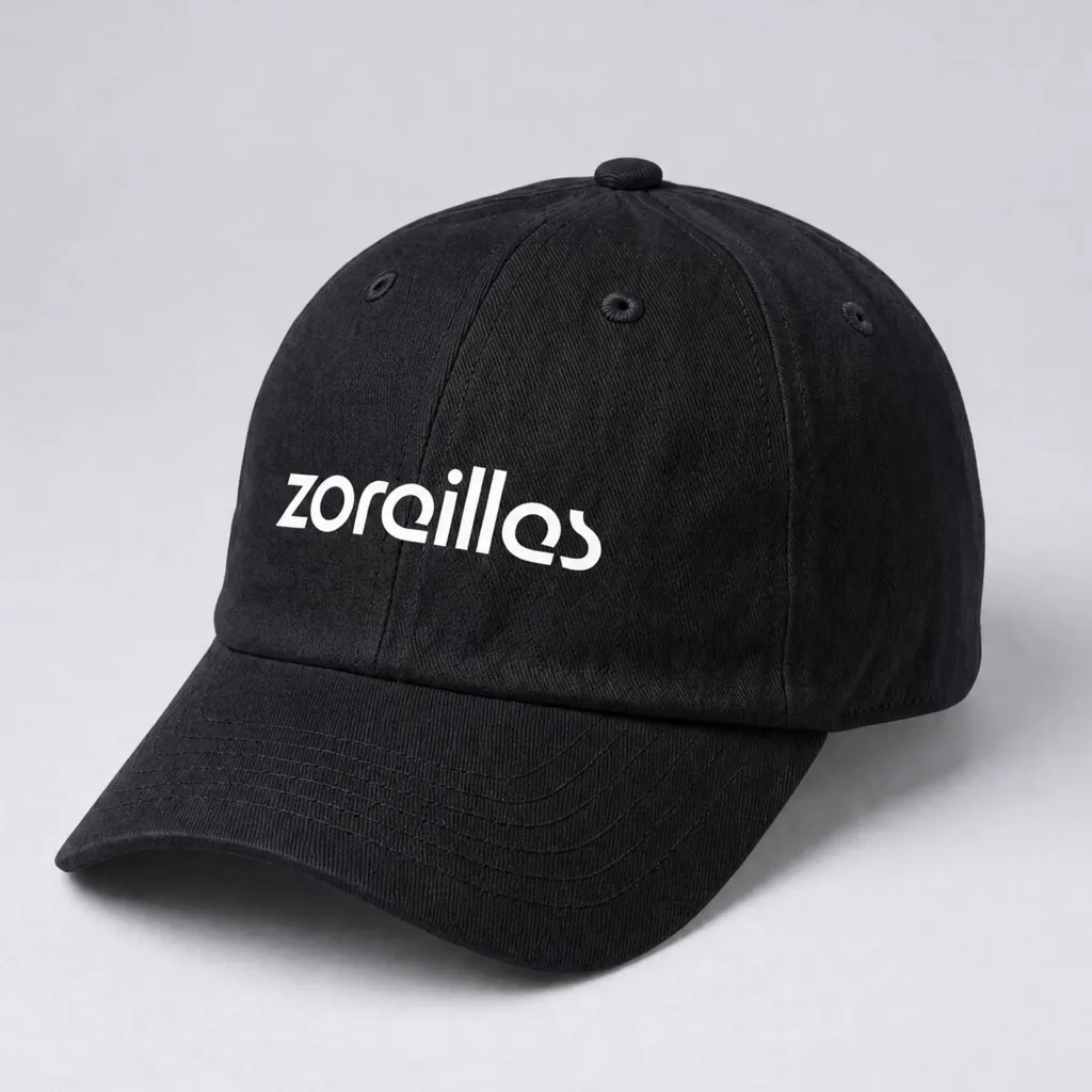 Black Zoreilles cap with white wordmark